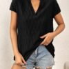 SweatyRocks Women's Summer Dressy Casual Blouse Short Sleeve V Neck Wo... - Image 5
