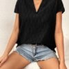 SweatyRocks Women's Summer Dressy Casual Blouse Short Sleeve V Neck Wo... - Image 3