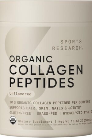 Sports Research® Organic Collagen Peptides - Hydrolyzed Type I & III Collagen Pr...