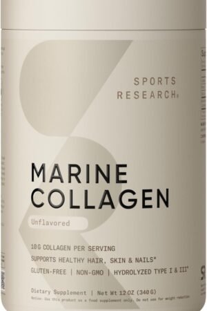 Sports Research Marine Collagen Peptides Powder - Sourced from Wild-Caught Fish,...