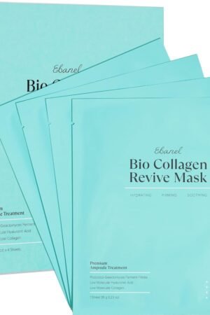 Ebanel Bio Collagen Face Mask, 4-Pack Hydrating Face Masks with 7 Peptides, Hyal...