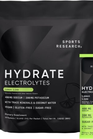 Sports Research Hydrate Electrolytes Powder Packets - Sugar-Free & Naturally Fla...